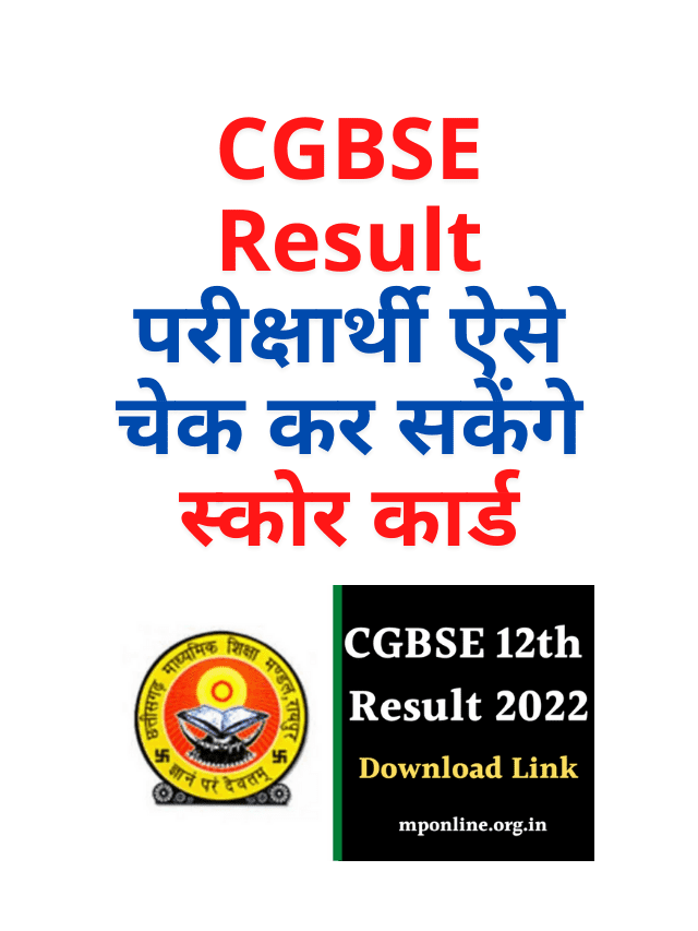 CGBSE Result candidates will be able to check score card like this
