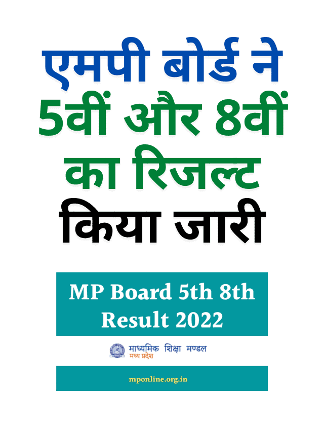 MP Board has released the 5th and 8th results