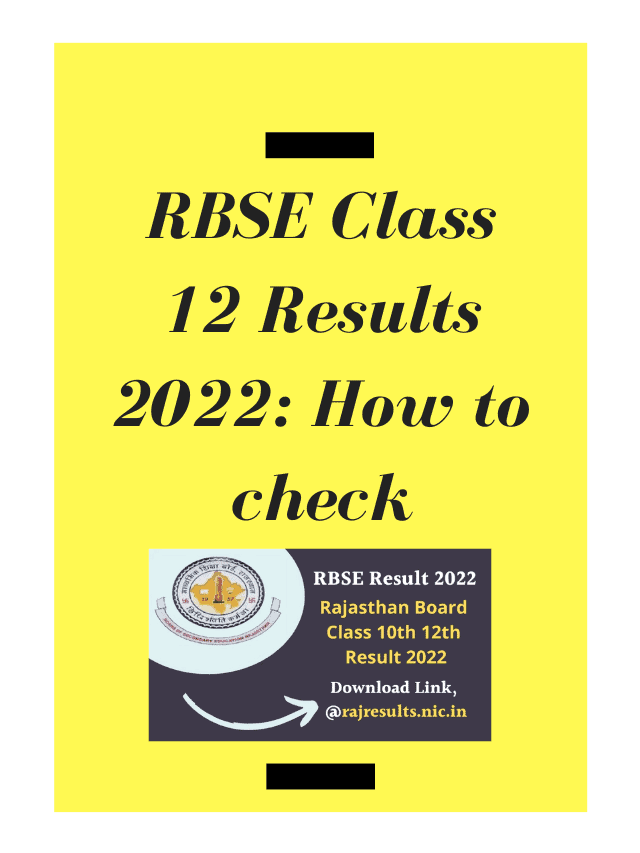 RBSE Class 12 Results 2022 How to check