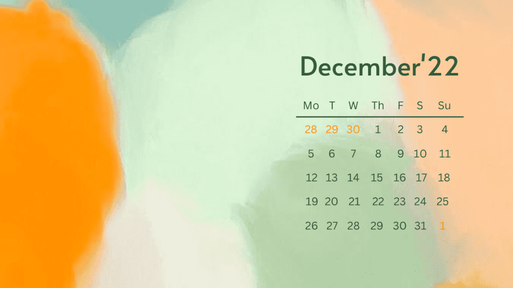 Cute December 2022 Calendar For Wall