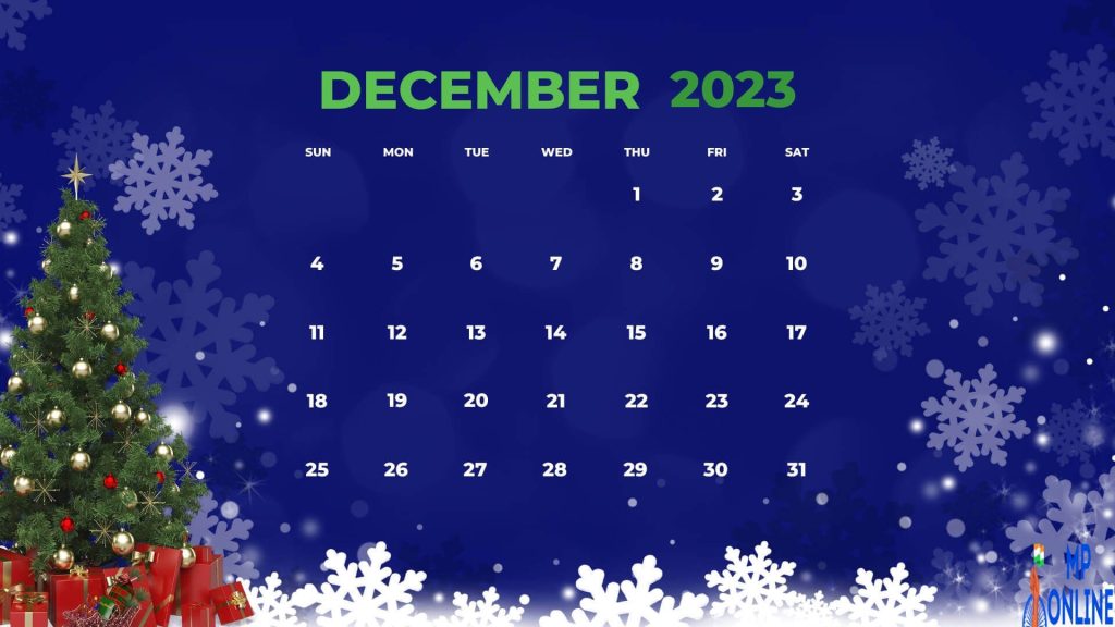 Cute December 2023 Free Calendar Template