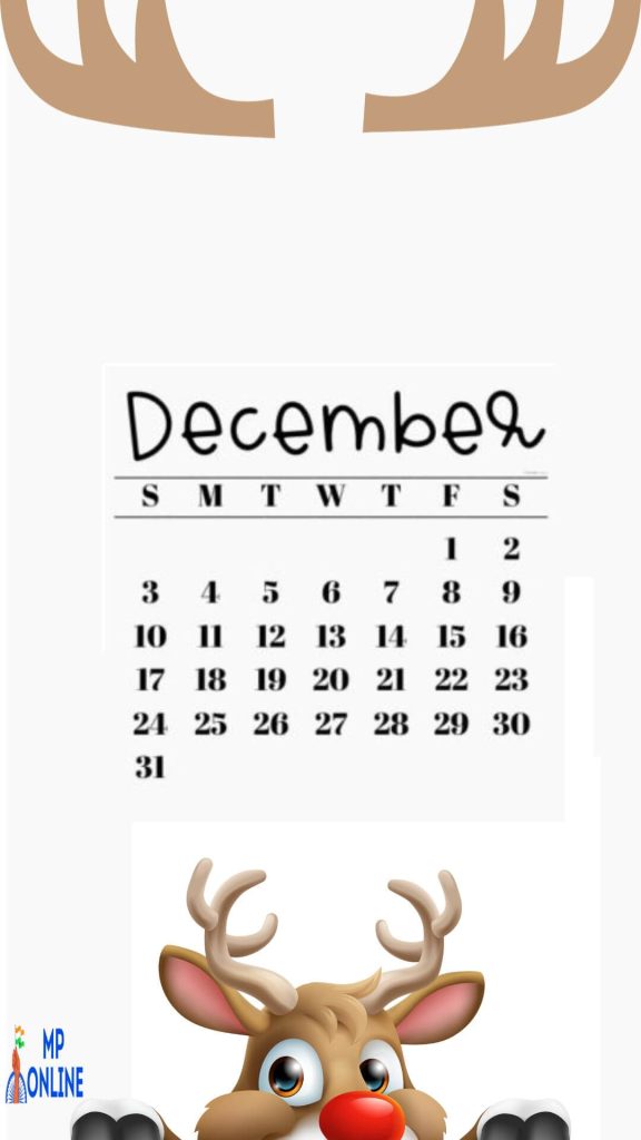 December 2023 Calendar Free iPhone Wallpaper