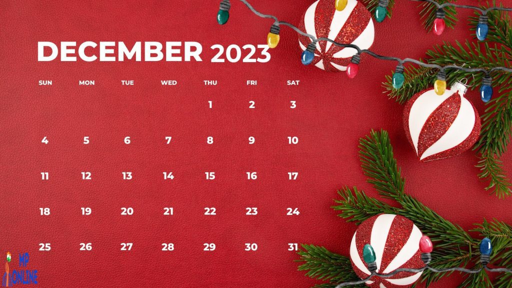 Printable Cute December 2023 Calendar Template
