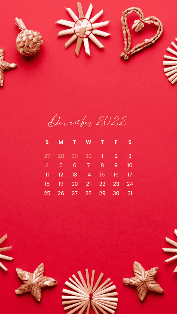 december 2022 calendar for smartphone