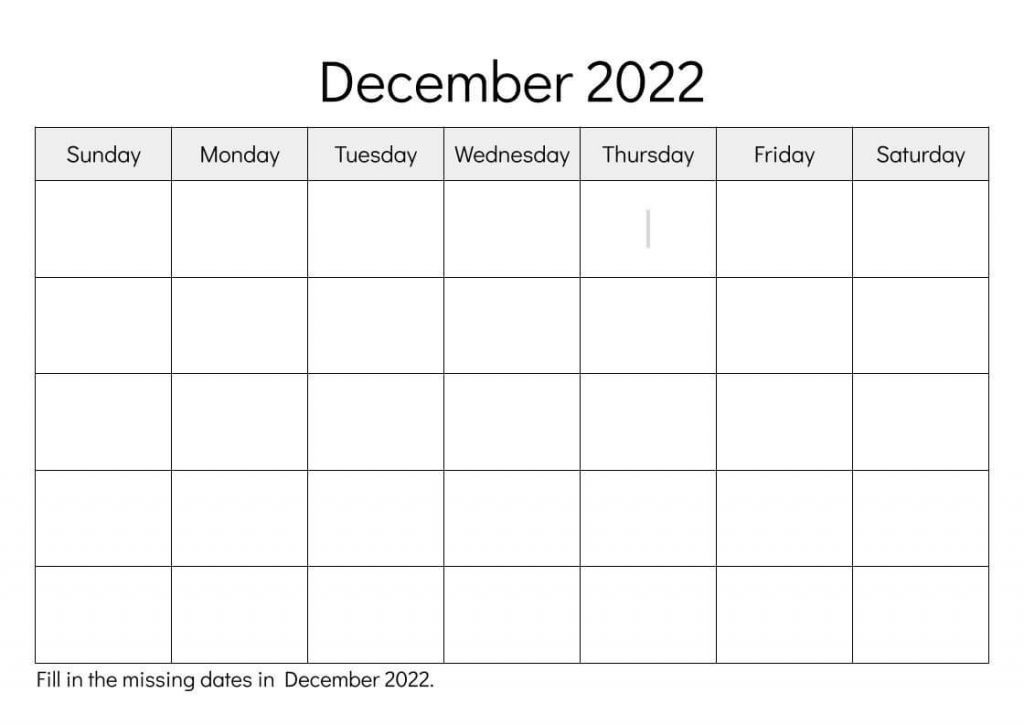 free blank december 2022 calendar
