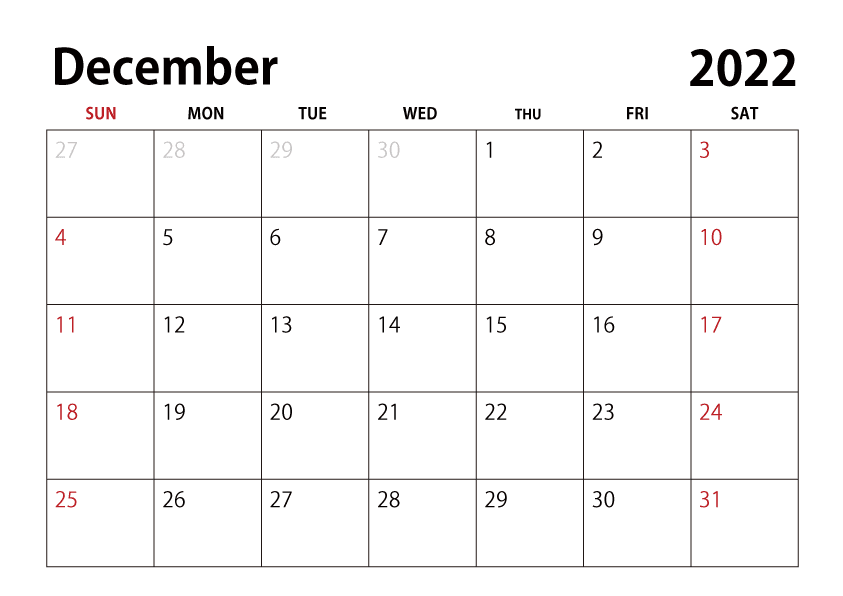 free blank december 2022 calendar