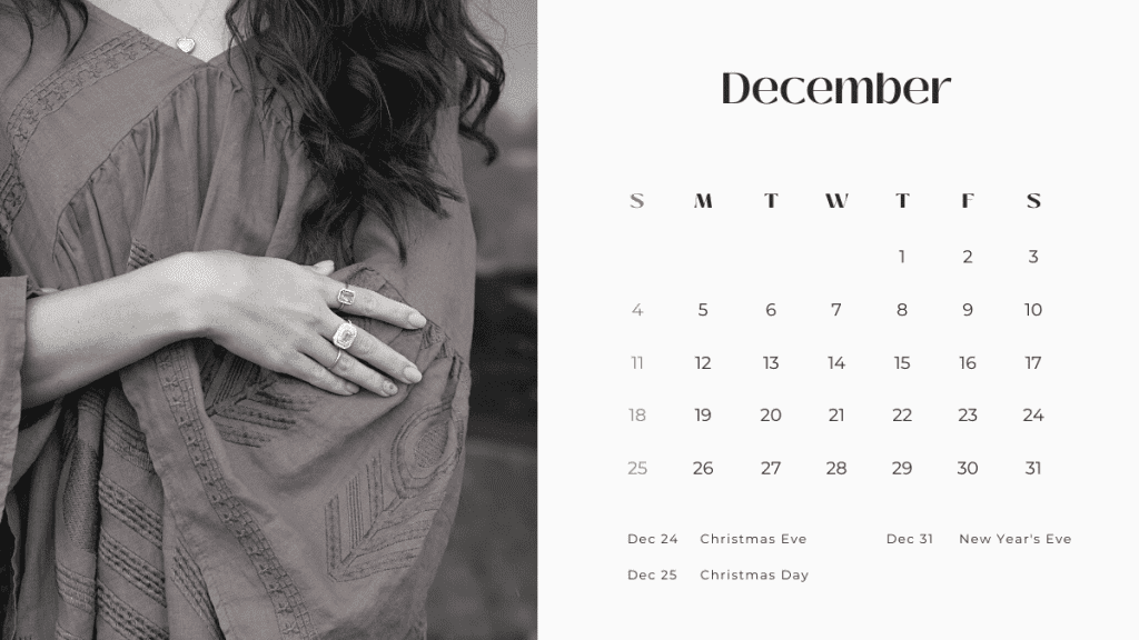 printable cute december 2022 calendar