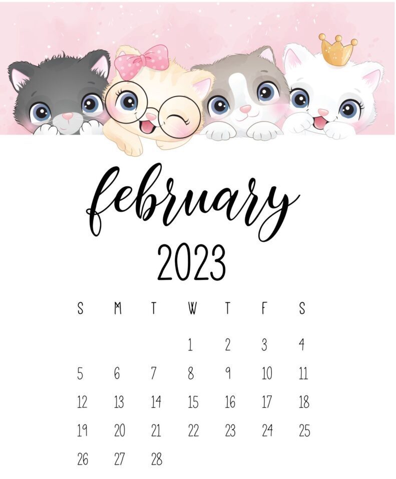 Cute-February-2023-Floral-Calendar