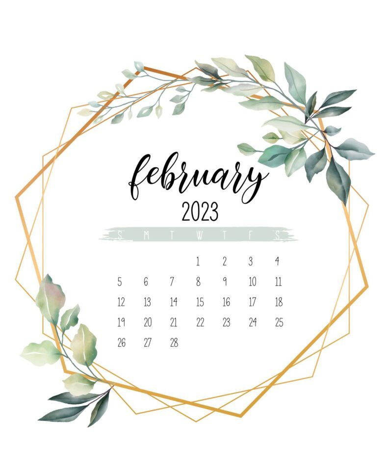 Cute-February-Calendar-2023-Floral