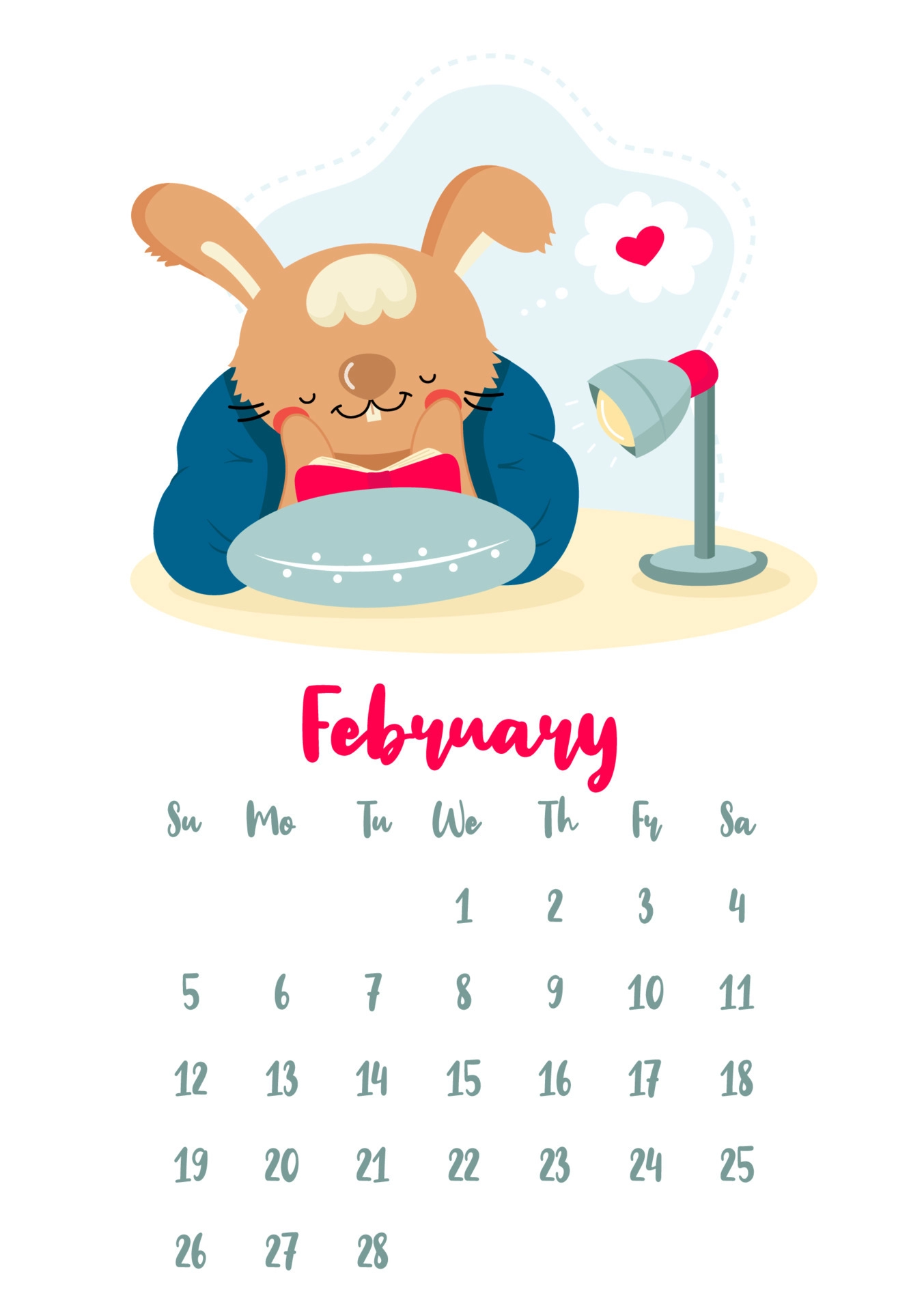 Cute February Calendar 2023