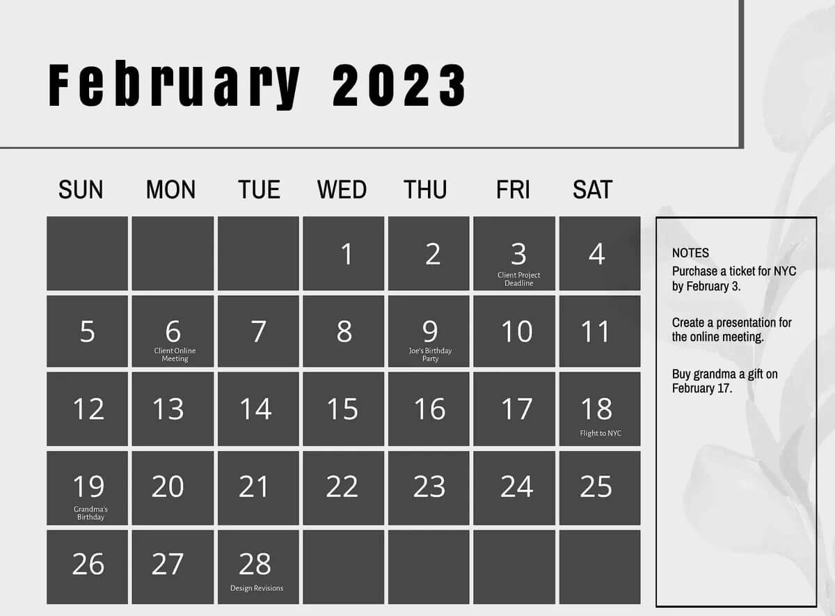 February 2023 Lunar Calendar Phases
