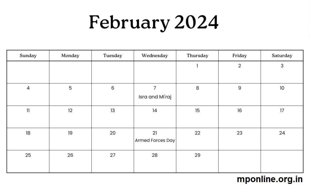 February 2024 Calendar With Holiday