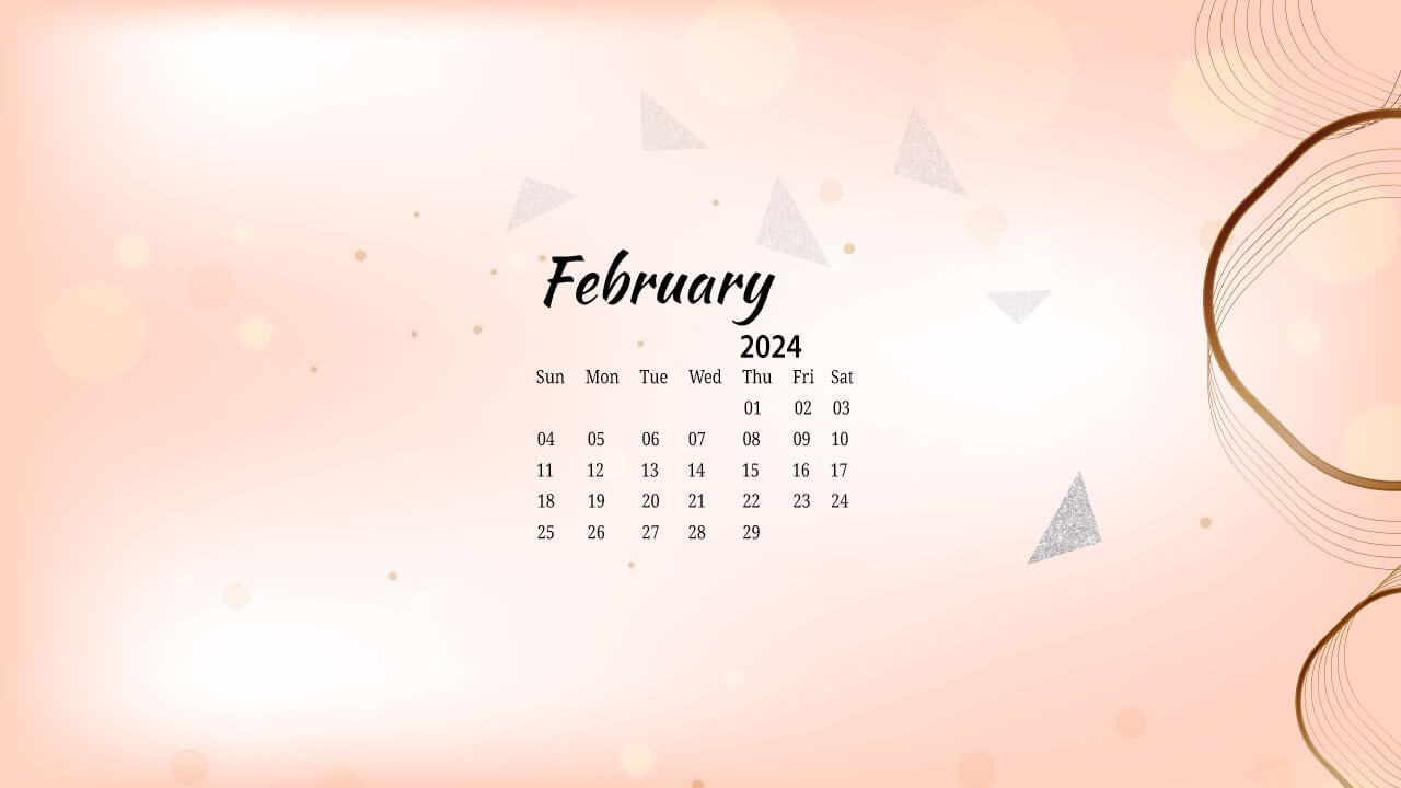 February 2024 Desktop Calendar Wallpaper