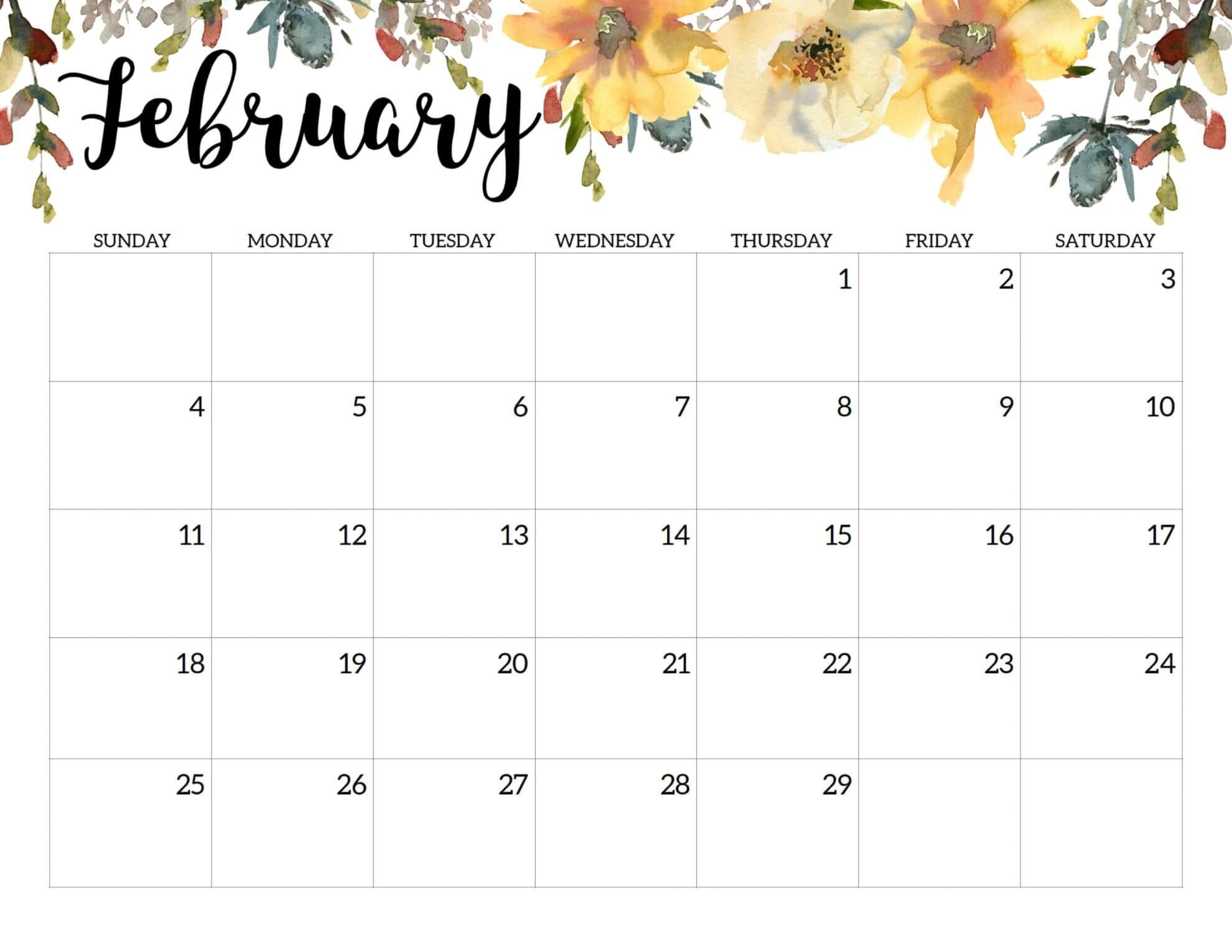 February 2024 Floral Horizontal