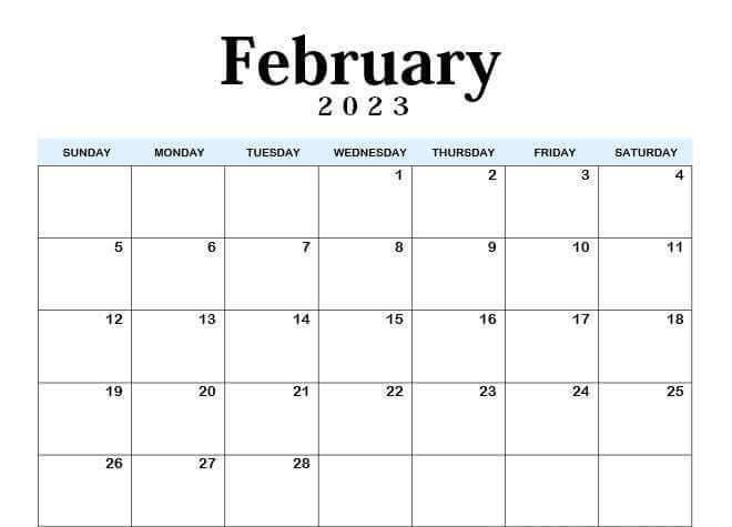 February editable 2023 calendar