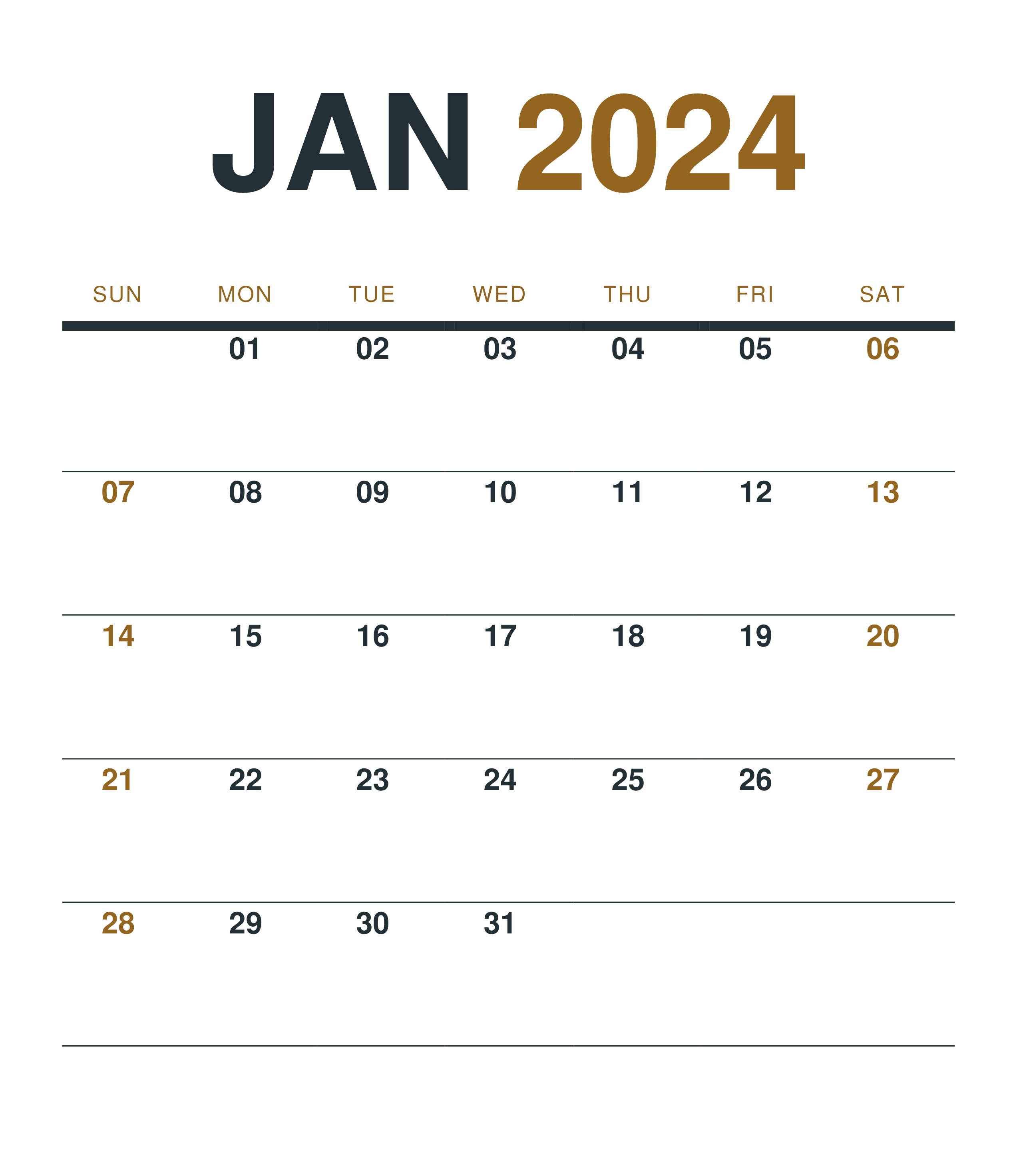 January 2024 Calendar Floral Designs
