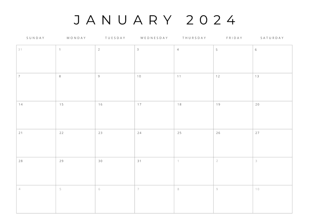 January 2024 holiday calendar