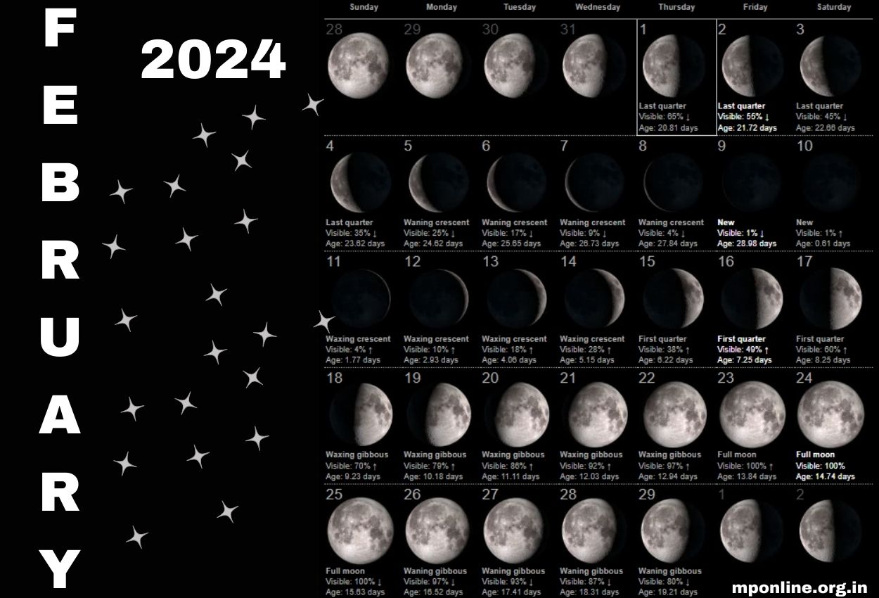 Lunar February 2024 Calendar Moon Phases