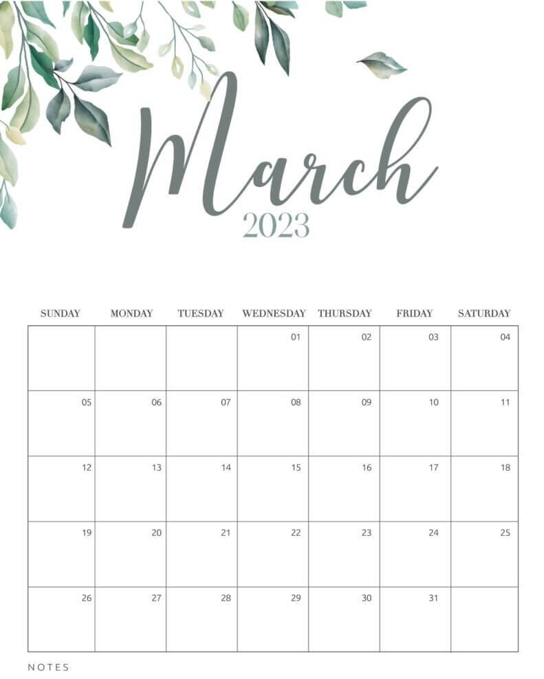 March 2023 Calendar