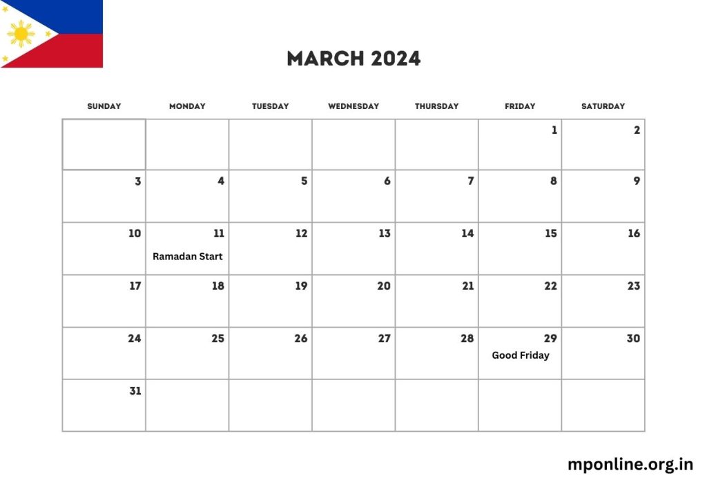 March 2024 Philippines Calendar