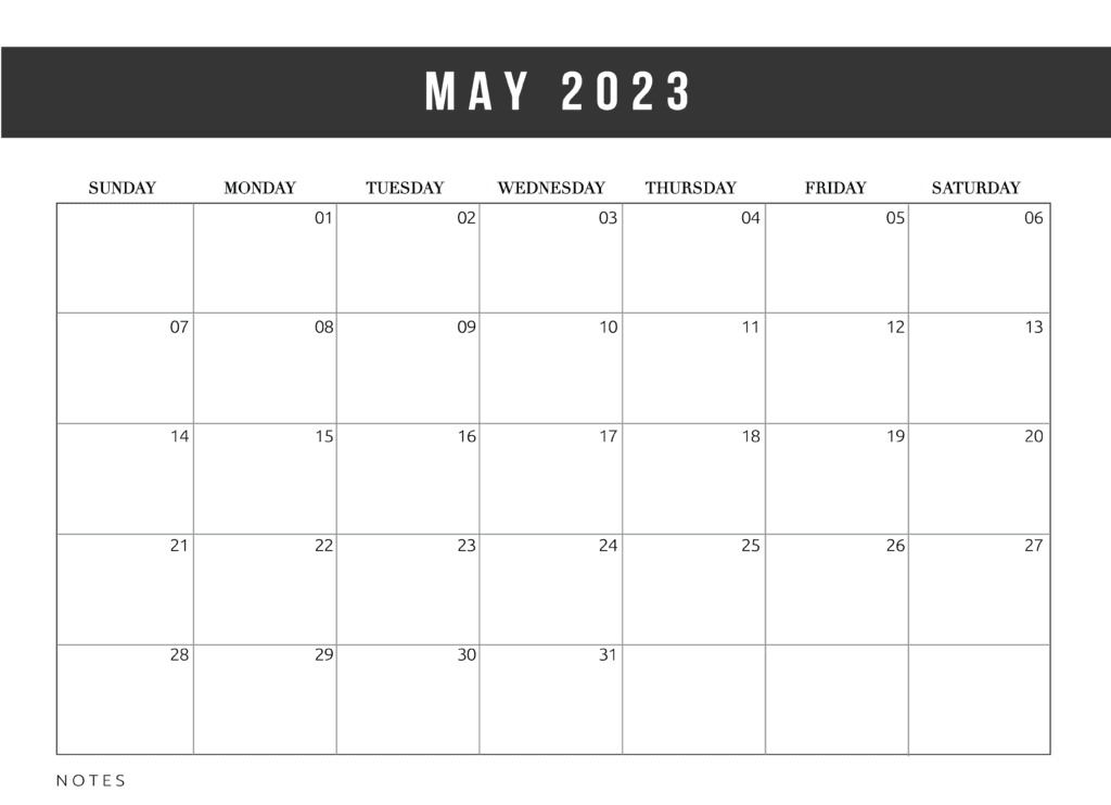 May 2023 Printable Calendar