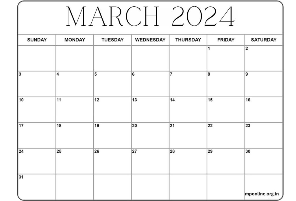 Printable March 2024 Calendar Templates