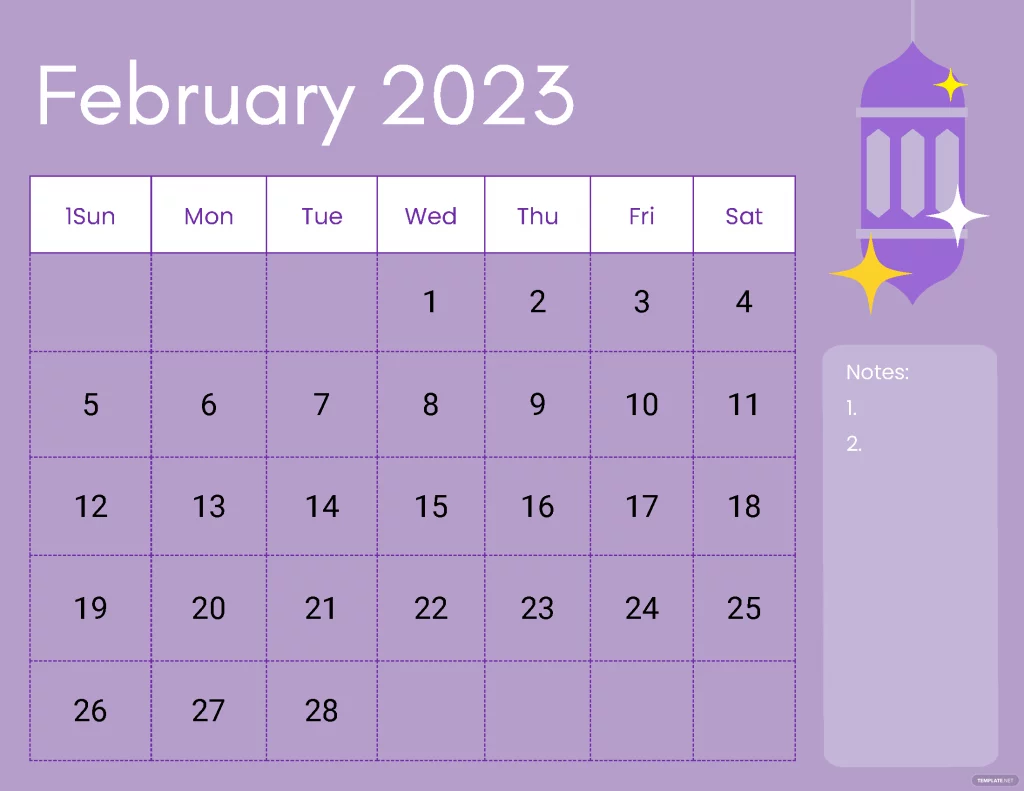 cute 2023 February calendar