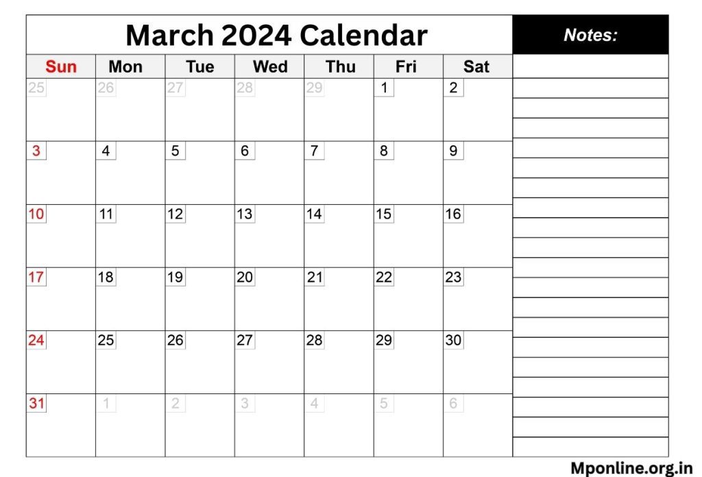 March 2024 To Do List Calendar