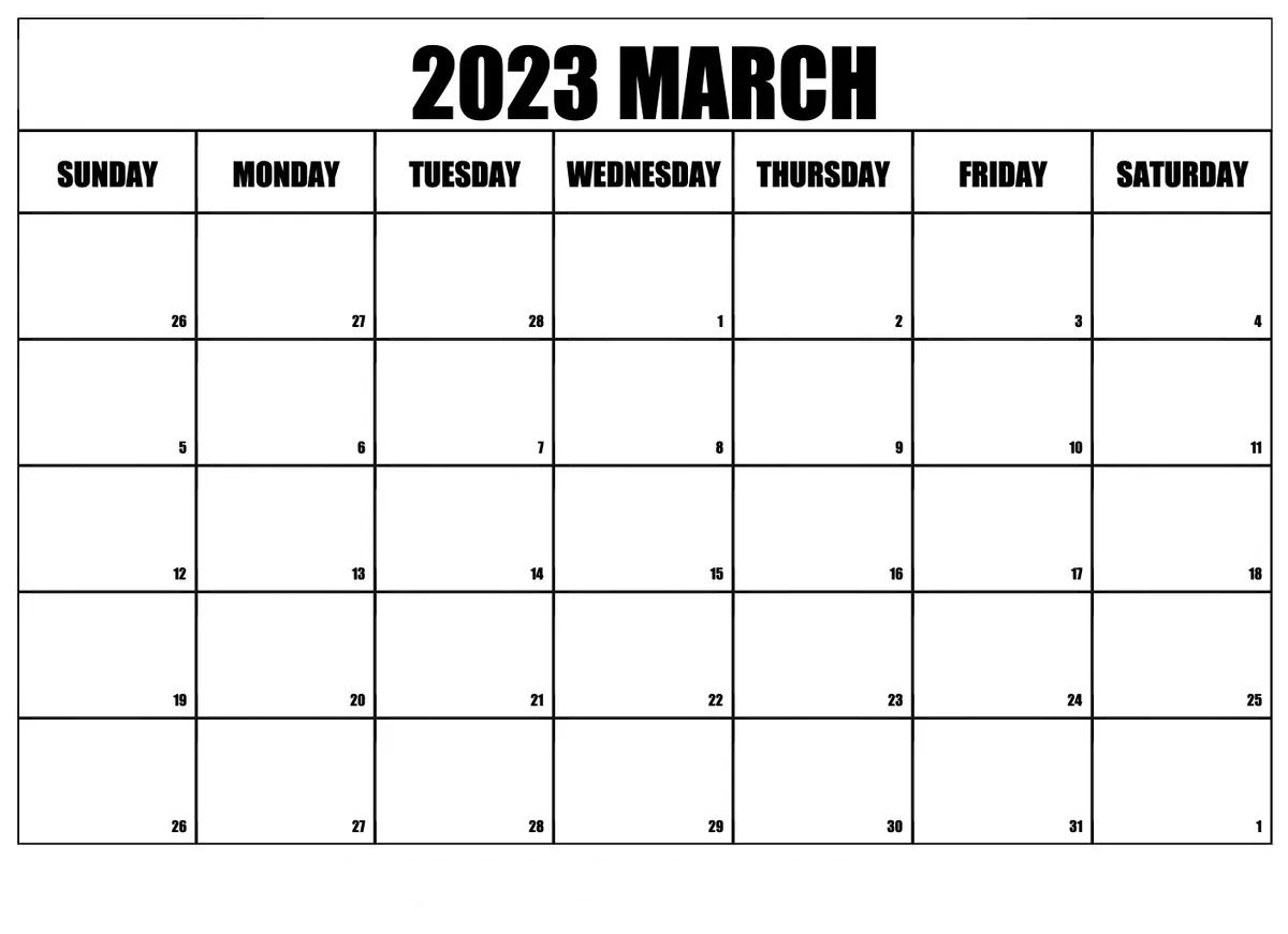 March Calendar 2023 Moon Phases