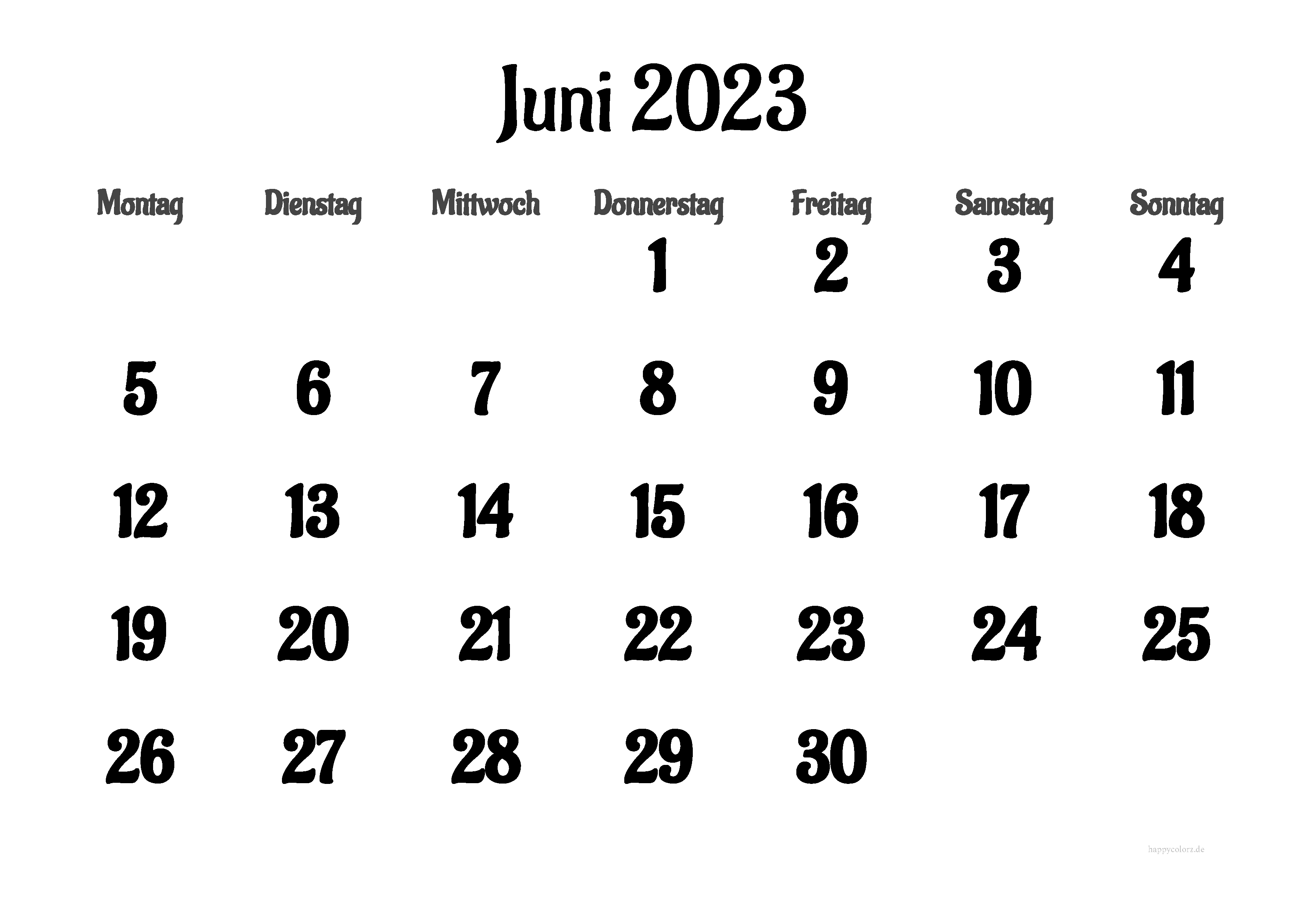 Behalten Sie Ihre Termine im Auge mit unserem druckbaren Kalender für Juni 2023