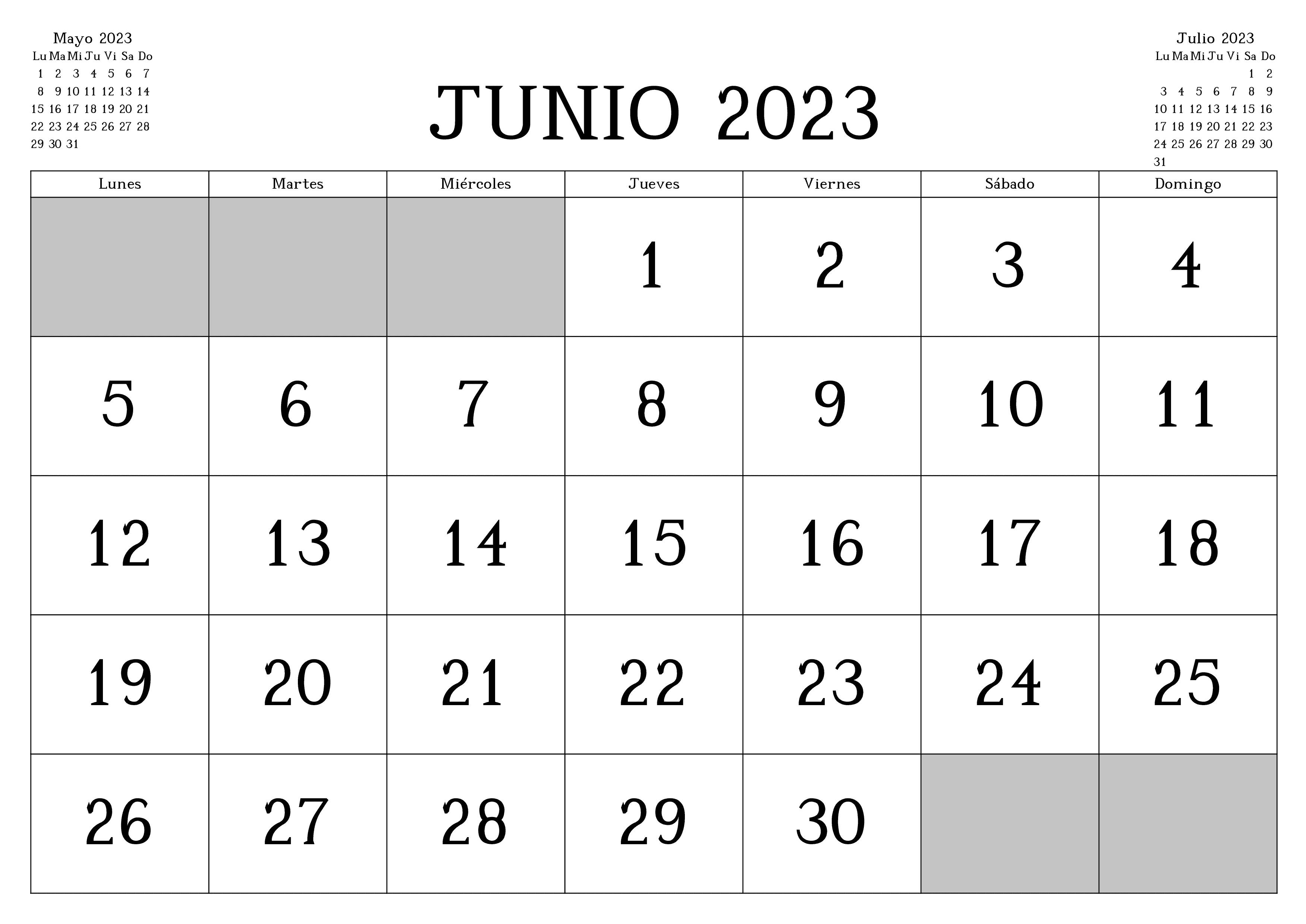 Almanaque De Junio 2023 Plantillas de calendario junio 2023 para imprimir gratis