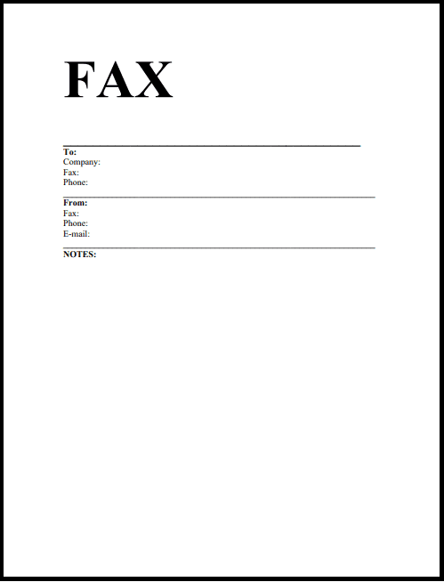 Fax Cover Sheet 2023