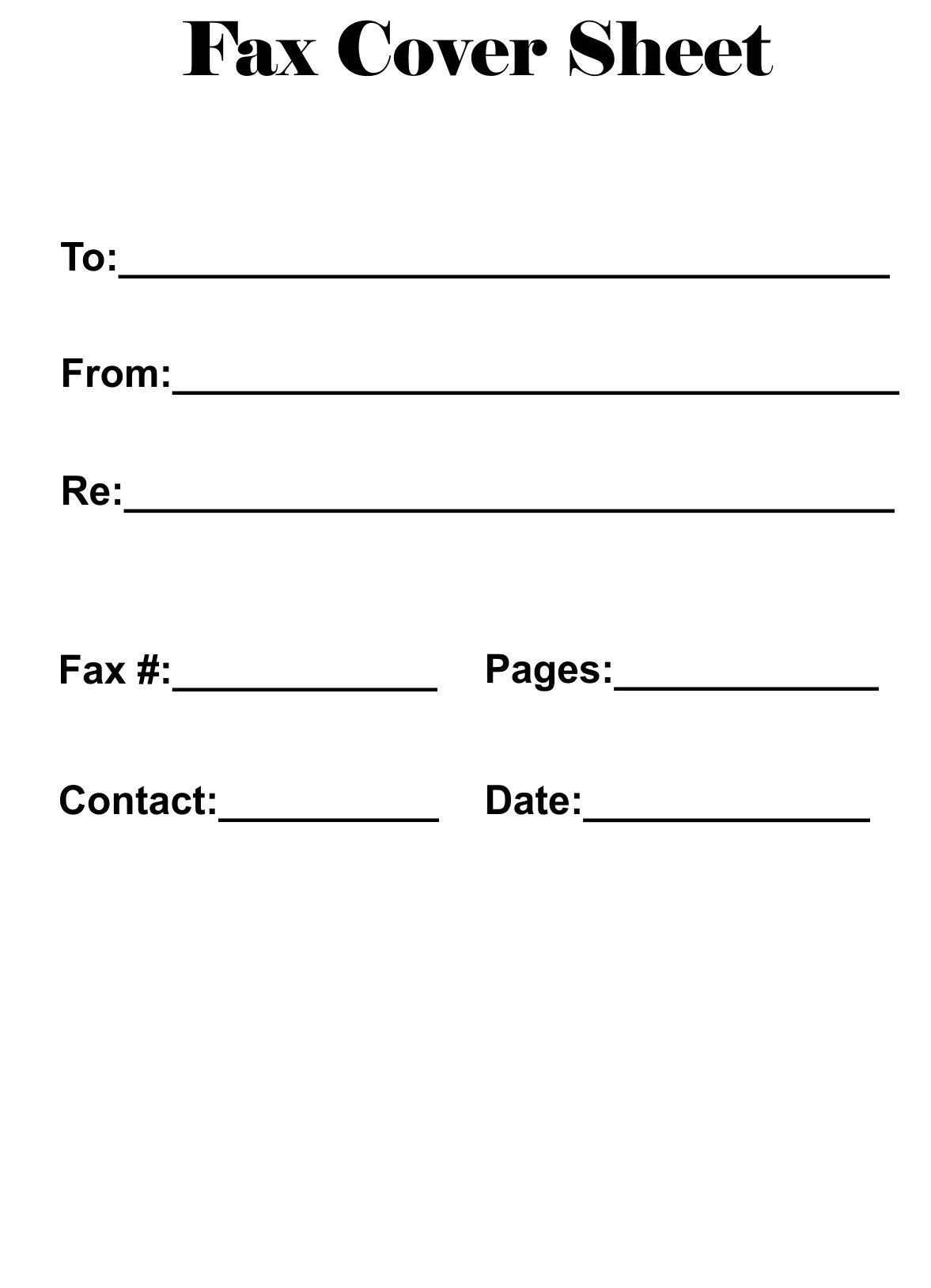 Free Fax Cover Sheet Printable