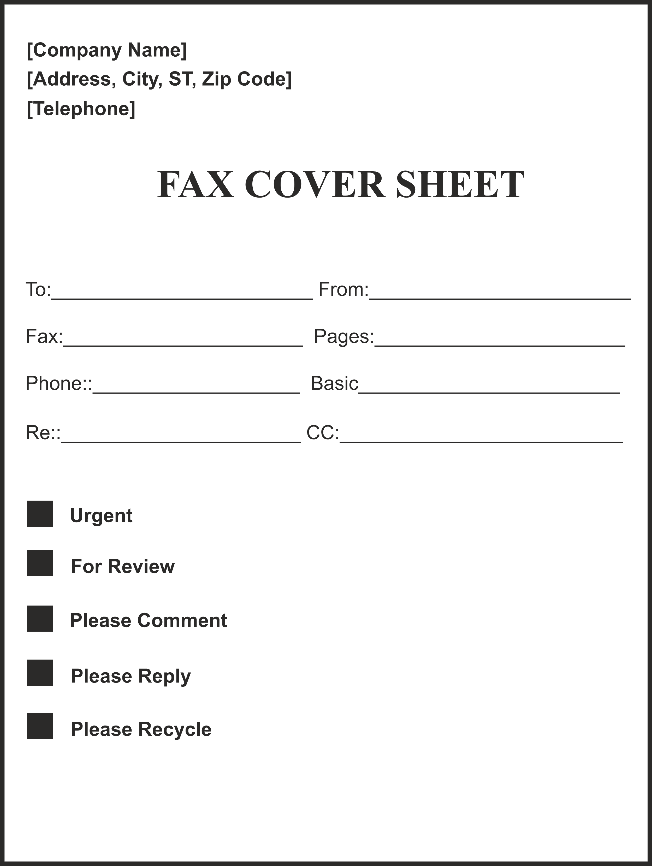 Free Printable Fax Cover Sheet Template PDF, Word, Excel