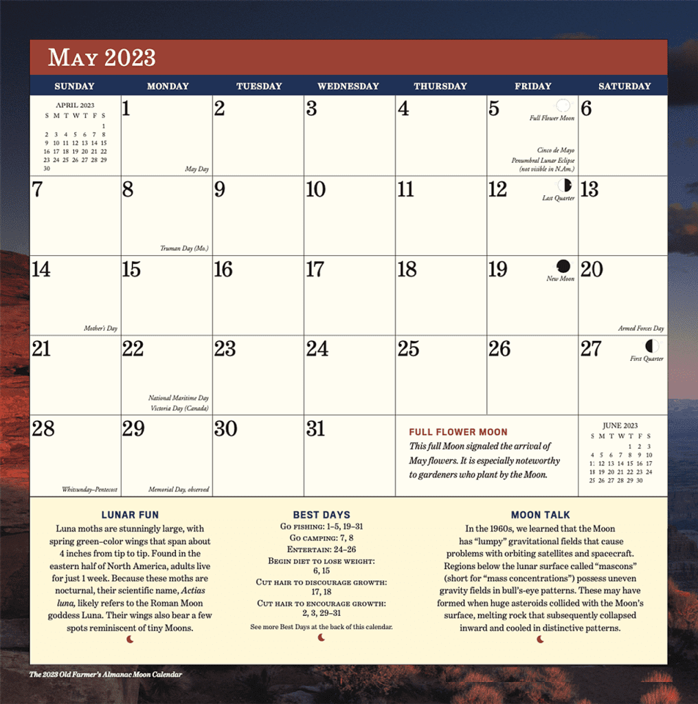 May 2023 Moon Phases Calendar