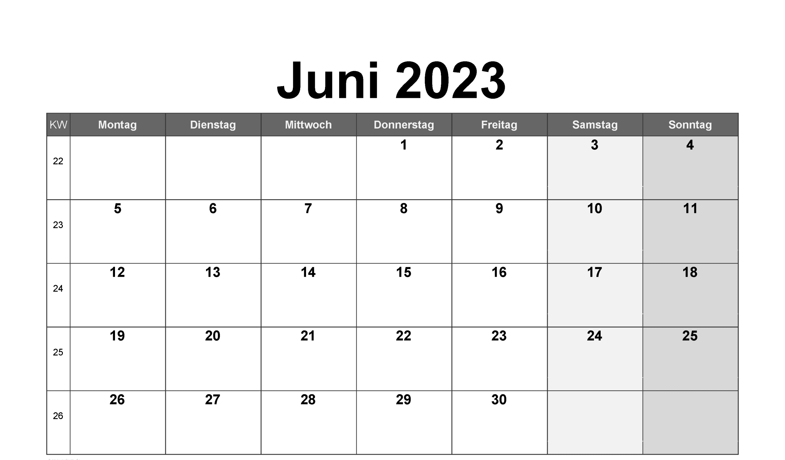 Planen Sie Ihren Sommer mit unserem druckbaren Kalender für Juni 2023