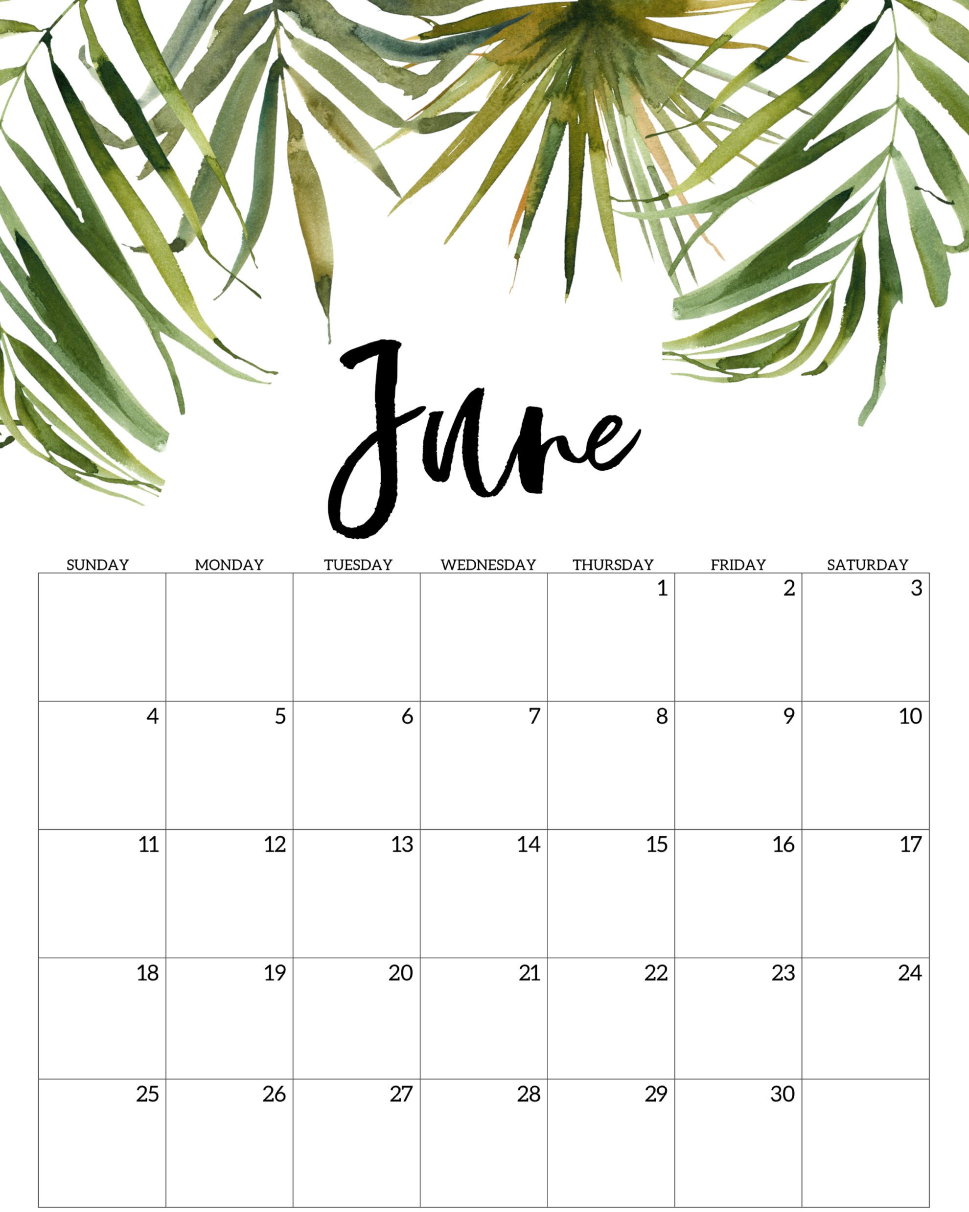 Cute June 2023 Floral Calendar PDF