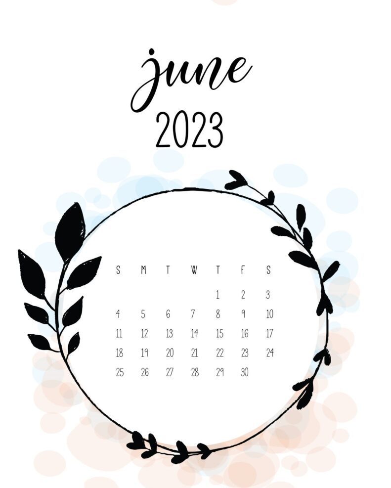 Cute June 2023 Floral Calendar Printable