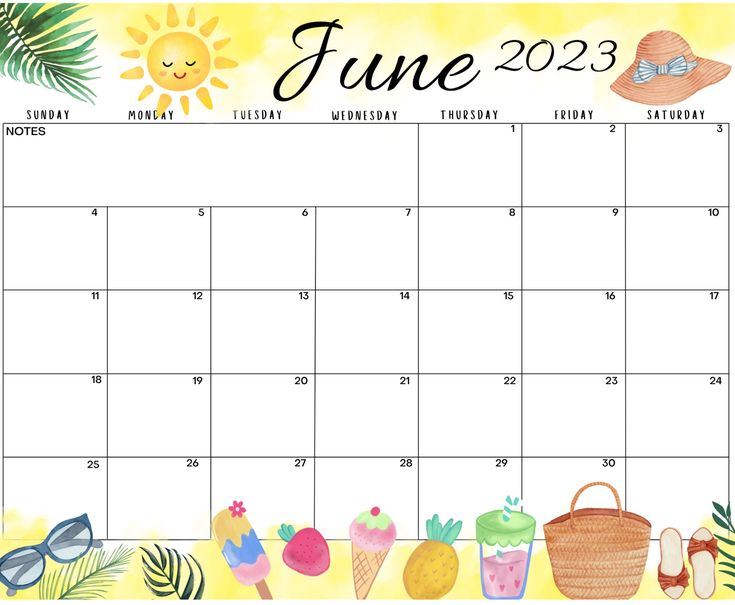 EDITABLE June 2023 Calendar