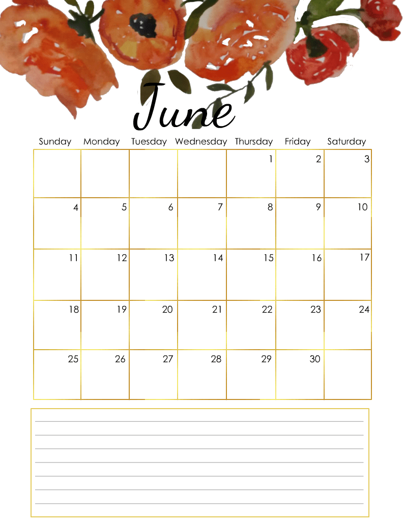 Free Printable 2023 Floral Planner Calendar