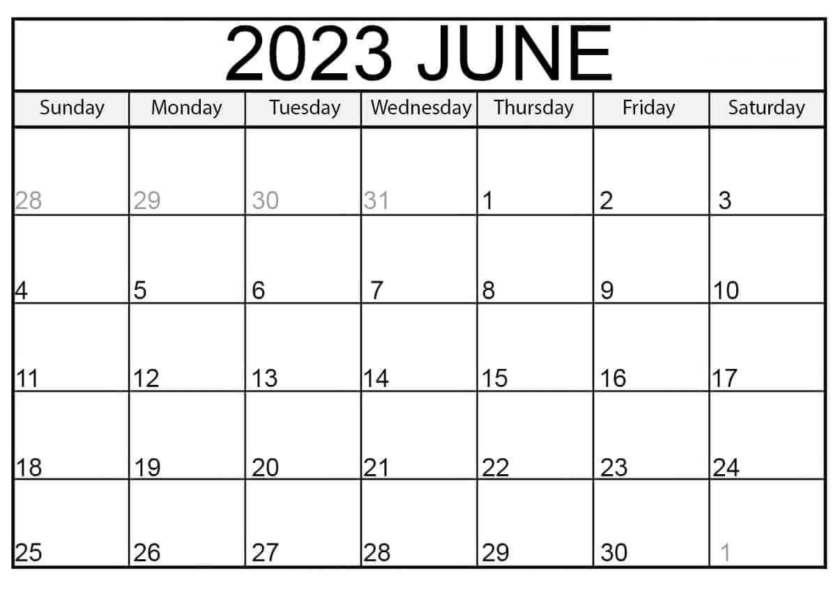 June 2023 Calendar Word Templates