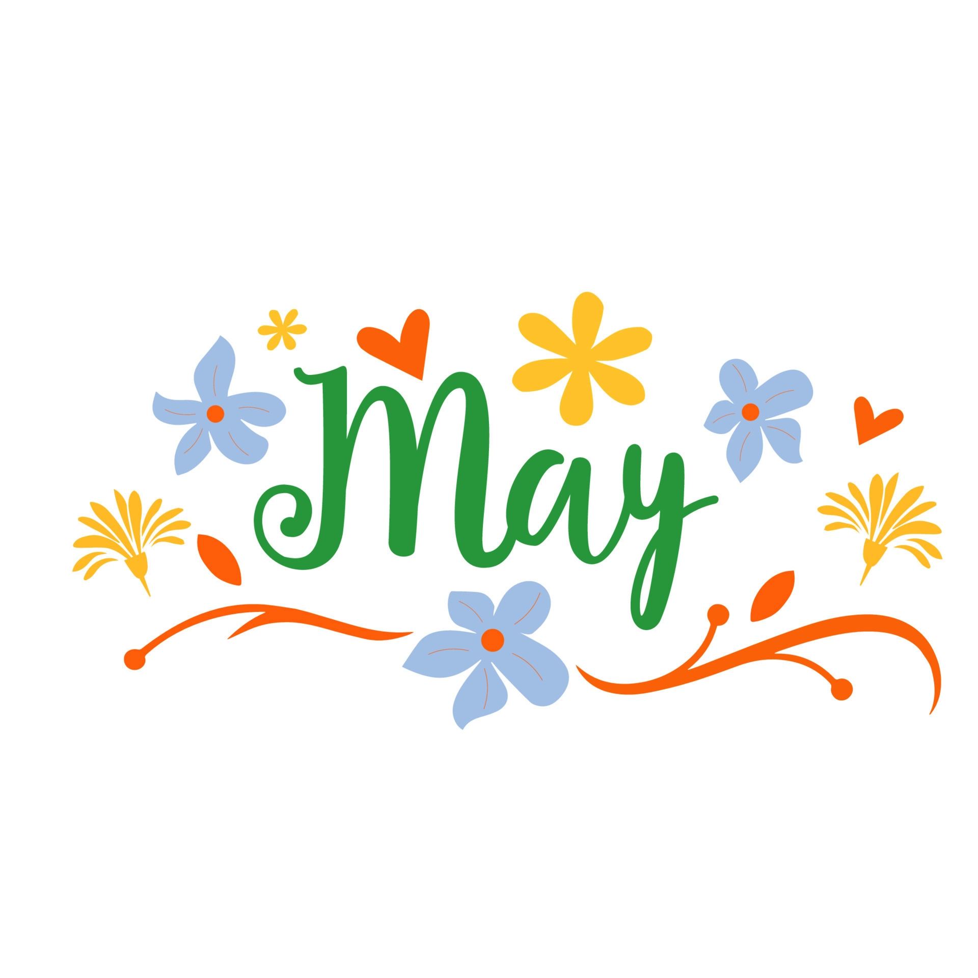 May word. Spring month. Hello May. MAY month