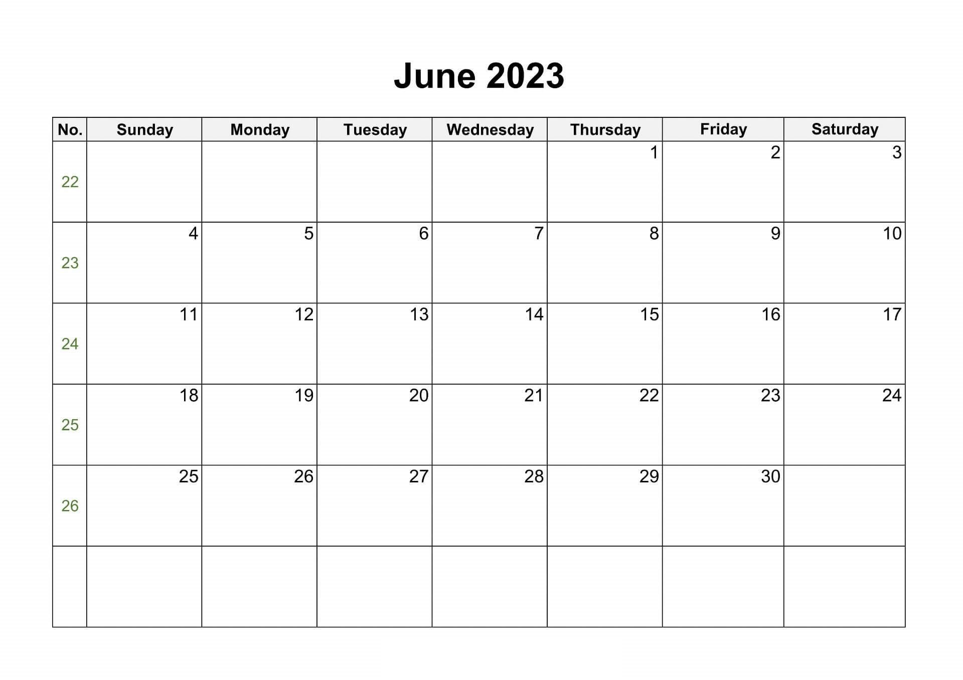 Printable June 2023 Calendar Holidays