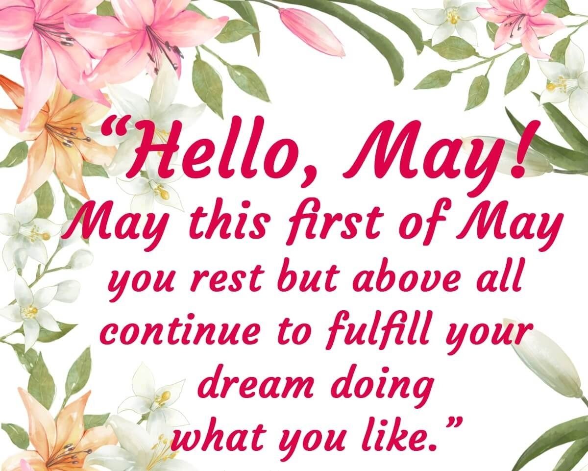 Watercolor hello may banner and background