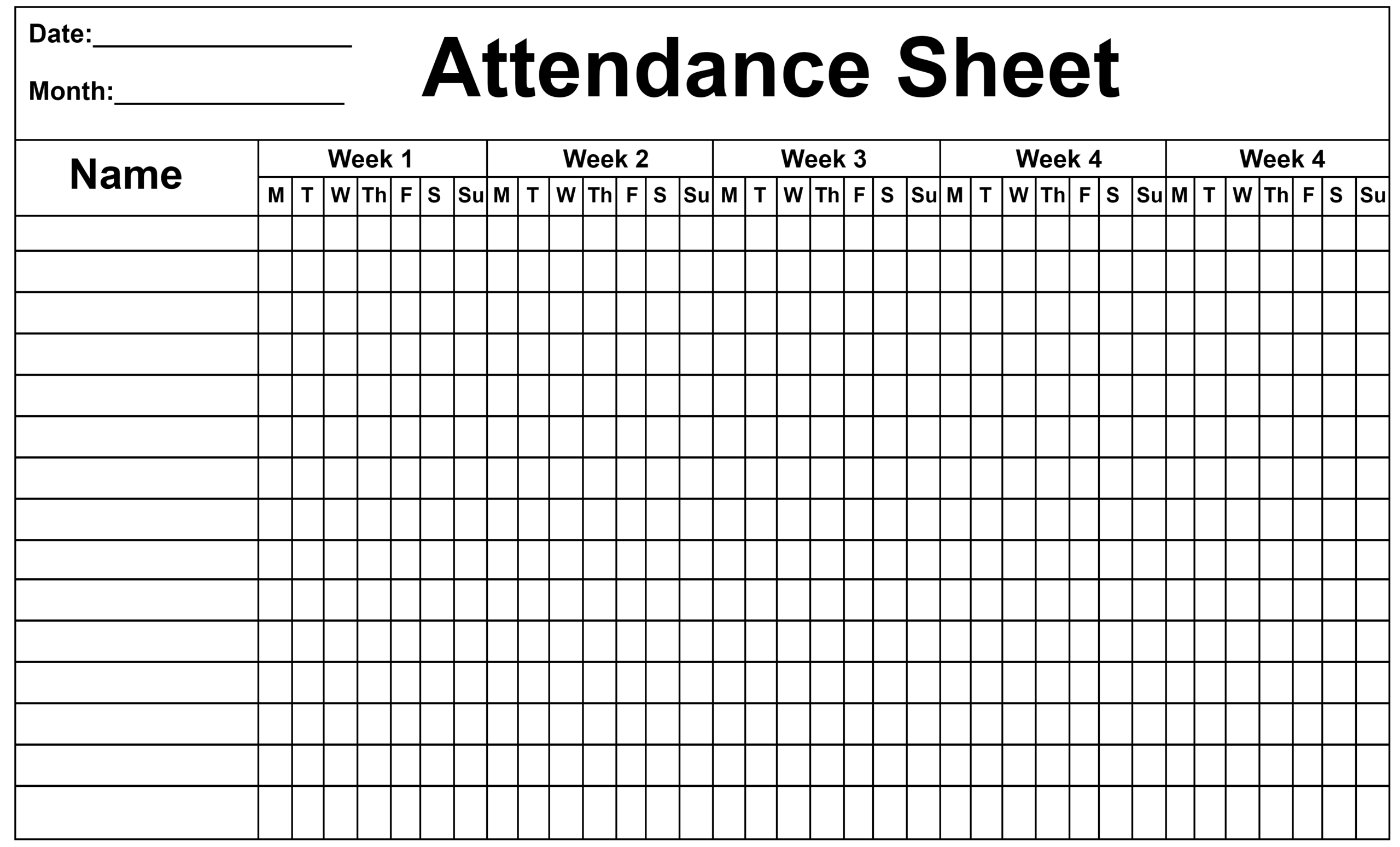 Attendance Sheet Template