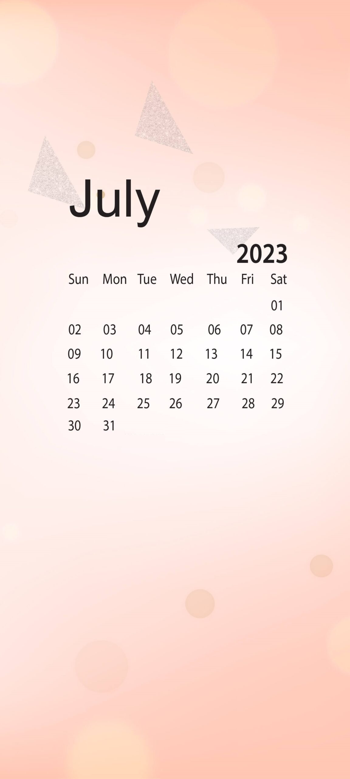 Cute July 2023 Calendar Wallpaper