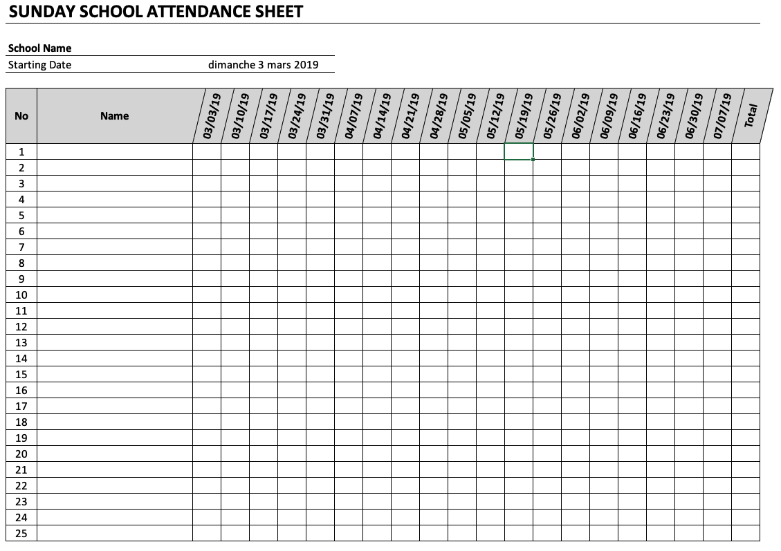 Teachers Attendance Sheet PDF