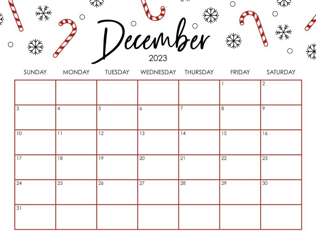 December Calendar 2023 Templates