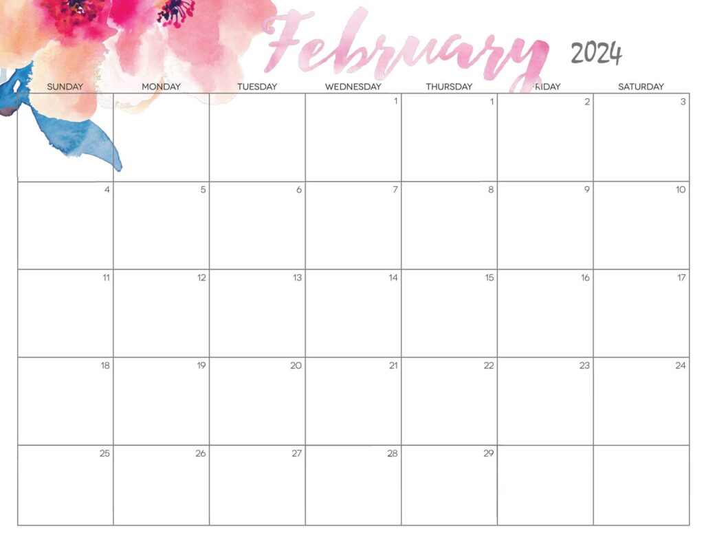 February 2024 Calendar PDF