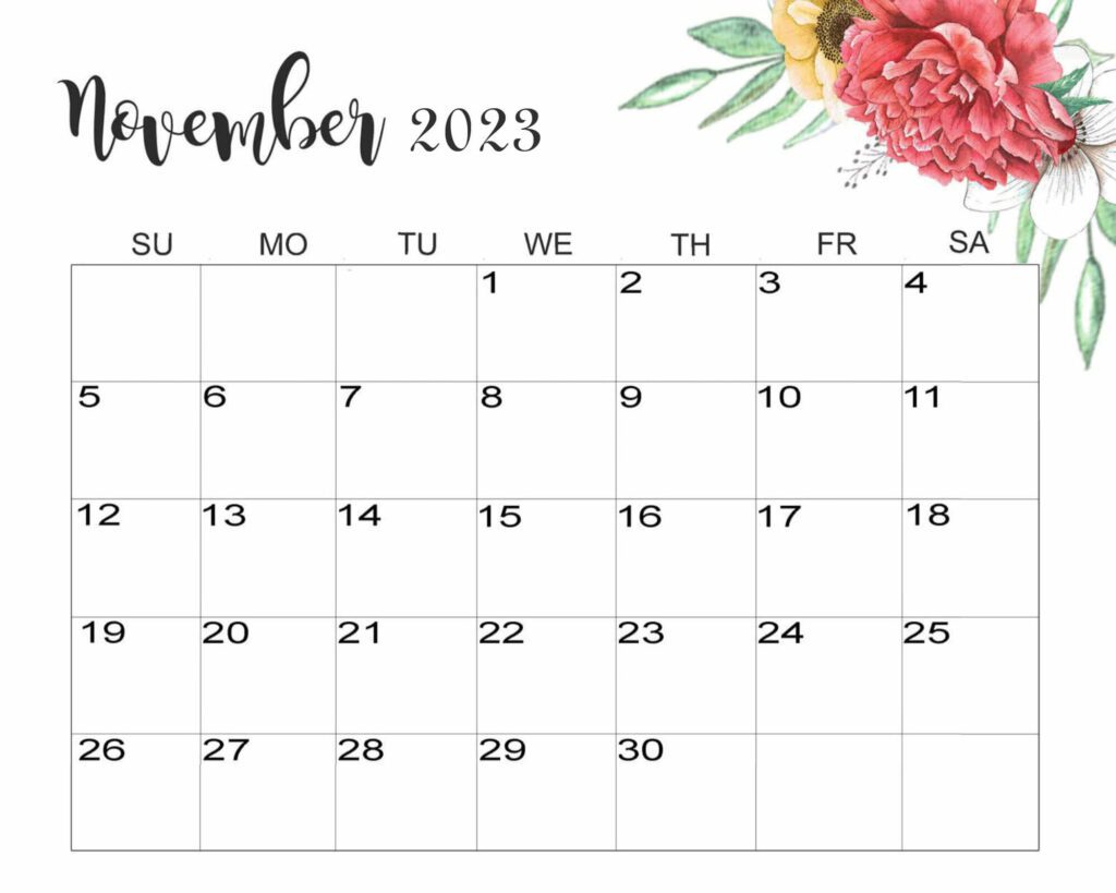 November 2023 Calendar Cute